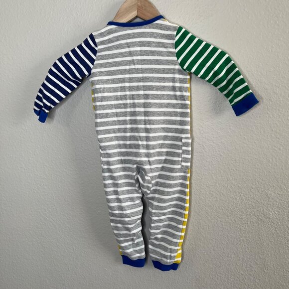 Baby Boden Colorful Striped Romper Sleeper 12-18M Snap Front Cotton - Picture 5 of 6